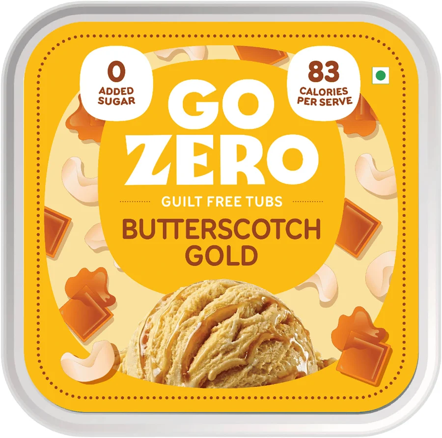Go Zero Butterscotch Gold Guilt Free Ice Cream Tub